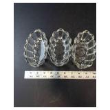 Princess House Crystal Spoon & Fork Holders - Set of 3 - Vintage Glassware