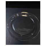 Princess House Heritage Pattern Glass Dessert Plates (Set of 3)