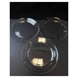 Princess House Heritage Pattern Glass Dessert Plates (Set of 3)