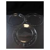 Princess House Heritage Pattern Glass Dessert Plates (Set of 3)
