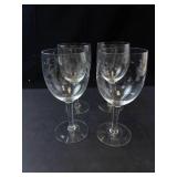 Princess House Heritage Crystal Wine Glasses - Set of 4 with Etched Floral Pattern