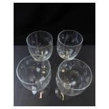 Princess House Heritage Crystal Wine Glasses - Set of 4 with Etched Floral Pattern