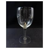 Princess House Heritage Crystal Wine Glasses - Set of 4 with Etched Floral Pattern