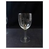 Princess House Heritage Crystal Wine Glasses - Set of 4 with Etched Floral Pattern
