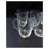 Princess House Heritage Crystal Etched Glass Mugs (Set of 6)