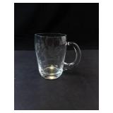 Princess House Heritage Crystal Etched Glass Mugs (Set of 6)