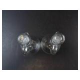 Set of Princess House Heritage Crystal Glass Cruets with Stoppers - Etched Floral Motif