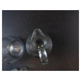 Set of Princess House Heritage Crystal Glass Cruets with Stoppers - Etched Floral Motif