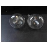 Set of Princess House Heritage Crystal Glass Cruets with Stoppers - Etched Floral Motif