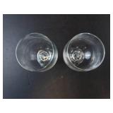 Bohemia Crystal Claudia Pattern Wine Goblets (Pair) with Faceted Ball Stem