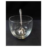 Princess House Etched Glass Condiment Bowls with Spoons (Lot of 2)