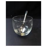 Princess House Etched Glass Condiment Bowls with Spoons (Lot of 2)