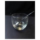 Princess House Etched Glass Condiment Bowls with Spoons (Lot of 2)