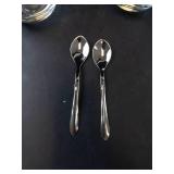Princess House Etched Glass Condiment Bowls with Spoons (Lot of 2)