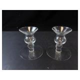 Princess House Heritage Crystal Candlestick Holders (Lot of 2)