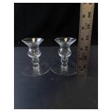 Princess House Heritage Crystal Candlestick Holders (Lot of 2)