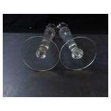 Princess House Heritage Crystal Bud Vases - Pair, Ruffled Rim & Etched Floral
