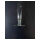 Princess House Glass Tall Fluted Vase with Ruffled Rim 8"
