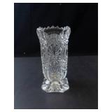 Princess House Crystal Glass Vase - Diamond-Cut Pattern with Center Medallion