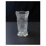 Princess House Crystal Glass Vase - Diamond-Cut Pattern with Center Medallion