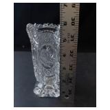 Princess House Crystal Glass Vase - Diamond-Cut Pattern with Center Medallion