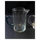 Princess House Glass Creamers Etched Leaf Pattern (Lot of 2)