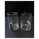 Princess House Glass Creamers Etched Leaf Pattern (Lot of 2)