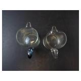 Princess House Glass Creamers Etched Leaf Pattern (Lot of 2)