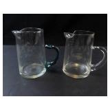 Princess House Glass Creamers Etched Leaf Pattern (Lot of 2)