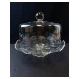 Princess House Heritage Crystal Pedestal Cake Stand with Etched Dome Cover
