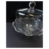 Princess House Heritage Crystal Pedestal Cake Stand with Etched Dome Cover