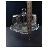 Princess House Heritage Crystal Pedestal Cake Stand with Etched Dome Cover
