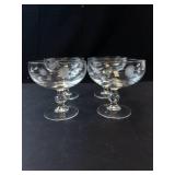Princess House Heritage Crystal Footed Dessert Glasses (Lot of 4)