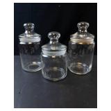 Princess House Heritage Collection Glass Canisters - 3-Pc Canister Set