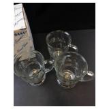 Princess House Heritage Footed Cafe Mugs - Etched Leaf Design (Set of 3)