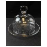Vintage Princess House Heritage Clear Crystal Butter Dish with Cloche