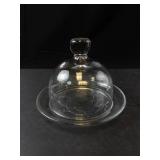Vintage Princess House Heritage Clear Crystal Butter Dish with Cloche