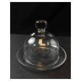 Vintage Princess House Heritage Clear Crystal Butter Dish with Cloche