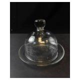Vintage Princess House Heritage Clear Crystal Butter Dish with Cloche