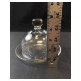 Vintage Princess House Heritage Clear Crystal Butter Dish with Cloche