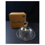 Vintage Princess House Heritage Clear Crystal Butter Dish with Cloche