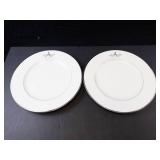 Princess House Princess Heritage Platinum Trim Plates with Monogram A (Lot of 2)