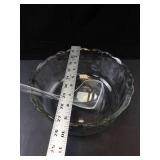 Anchor Hocking Ashton Vintage Clear Glass Salad Bowl Set with Scalloped Edge