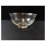 Princess House Heritage Crystal Glass Etched Floral Bowl - Clear Glass Serving Bowl