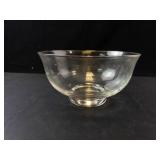 Princess House Heritage Crystal Glass Etched Floral Bowl - Clear Glass Serving Bowl