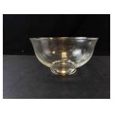Princess House Heritage Crystal Glass Etched Floral Bowl - Clear Glass Serving Bowl