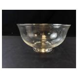 Princess House Heritage Crystal Glass Etched Floral Bowl - Clear Glass Serving Bowl