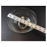 Princess House Heritage Crystal Glass Etched Floral Bowl - Clear Glass Serving Bowl