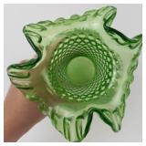Vintage Fenton Springtime Green Hobnail Vase with Ruffled Rim **High Resale Value**