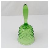 Fenton Art Glass Green Hobnail Bell - Vintage Collectible Glass Decor